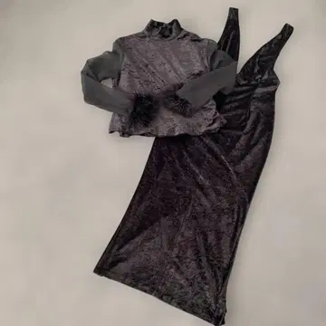 블랙 벨벳 셋업