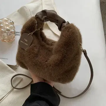 퍼백 2way 미니 숄더 브라운