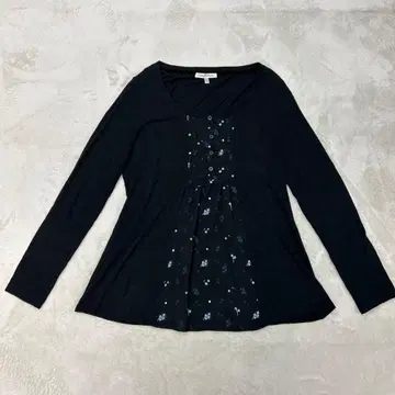 새상품급 LAURA ASHLEY 네이비 꽃무늬 긴팔 상의 US 10