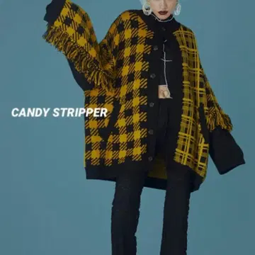 CANDY STRIPPER 캔디스트리퍼 체크 무늬 가디건
