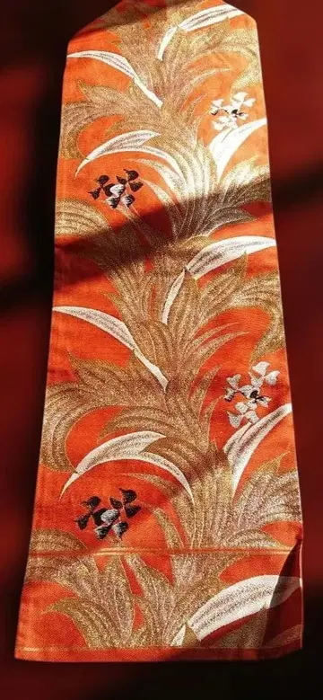 나고야 오비 꽃무늬 오렌지