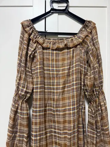 epine 체크 원피스 브라운