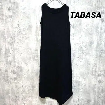 새상품급 [TABASA] 울 니트 원피스 슬리브리스 블랙 보송보송 36