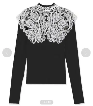 카라 부착 리브 니트탑 snidel 스나이델