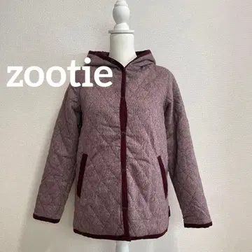 zootie 퀼팅 코트 와인 M 후드 부착 퍼플 새상품 택 포함