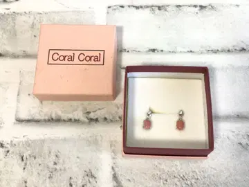 W576 코랄 코랄 귀걸이 코랄 실버 925 핑크