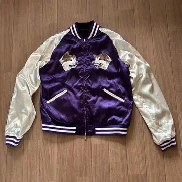 VANQUISH 리버서블 스카잔 강아지 패턴 자수