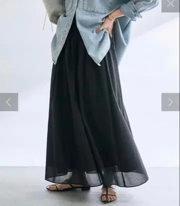 [ 허리밴딩 ] 능 직물 보일 개더 플레어 스커트