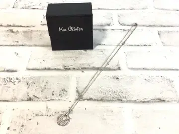 W577 KAL OLIVER 박스형 목걸이 실버 현상품