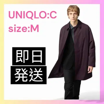 당일 발송 [새상품] 유니클로C 퍼프테크 하프 코트 와인 M