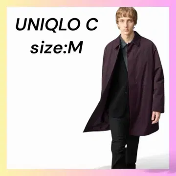 당일 발송 [새상품] 유니클로C 퍼프테크 하프 코트 와인 M