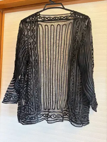 실크 100% BONHEUR DEVOTRE 블랙 레이스 가디건