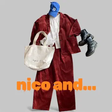 [ 인기 ] nico and - 브라운 코듀로이 셋업 M 사이즈
