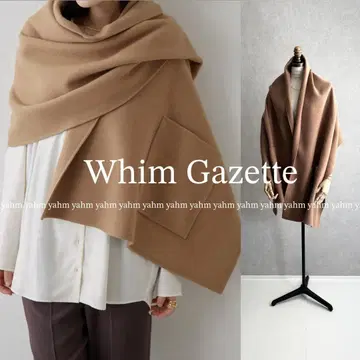 2025AW 윔 가젯 리버 케이프 카멜 머플러 스톨