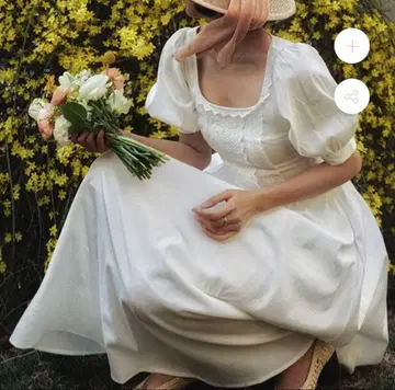 Ching's Closet 화이트 자수 빈티지풍 원피스 S 사이즈