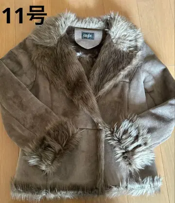 브라운 무스탕 코트 퍼 포함 11호