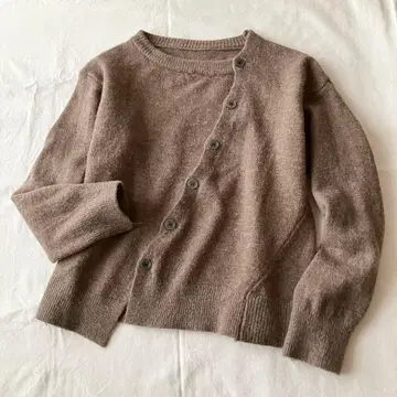 프론트 버튼 디자인 가디건/브라운