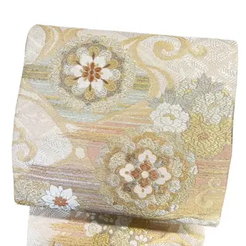 후쿠로 오비 당직 화문 매화문 쌍학문 금실 포멀 기모노 113b p ms