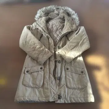 [새상품급] 후드 부착 모즈 코트 밀리터리 보아 안감 퍼 방한 L 사이즈