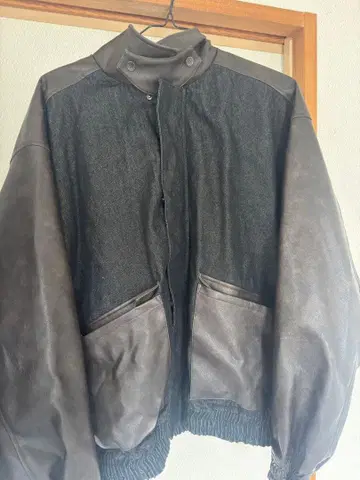 콤비네이션 데님 블루종, 블루종, LARGE, 블랙