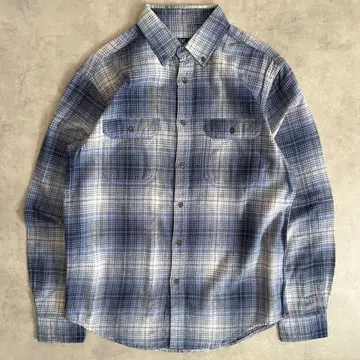 조지 옴브레 섀도우 체크 셔츠 블루