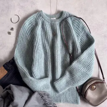 컨디션 최상 IENA 이에나 모헤어 리브 니트 스웨터 일본제 보송보송