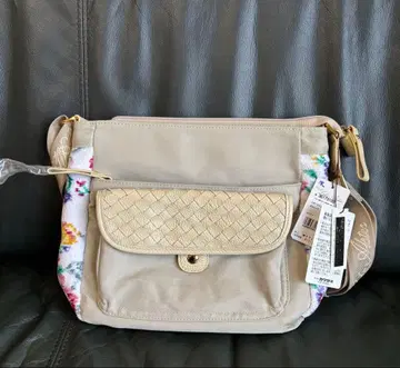 레이크알스타 베이지 꽃무늬 메쉬 숄더백