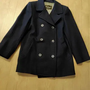 폴 스튜어트 네이비 더블 브레스트 피 코트 L