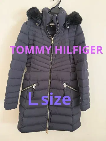 TOMMY HILFIGER 후드 부착 네이비 롱 다운 자켓