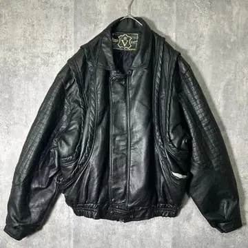 이탈리아제 가죽 자켓 퀼팅 레어 디자인 블랙 짧은 기장