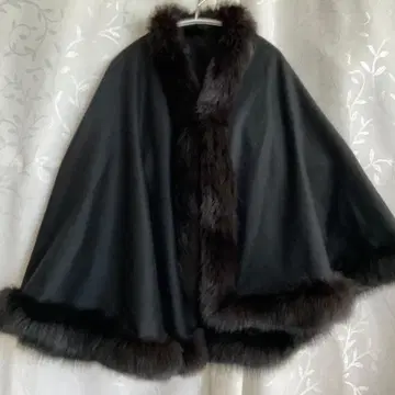 캐시미어 100% 블랙 판초