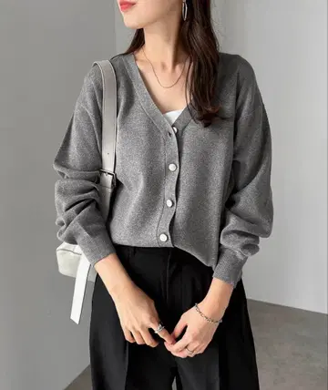 택 포함 새상품 and Me 그레이 가디건