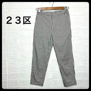 23구 온워드 카시야마 여성용 깅엄 체크 캐주얼 팬츠 봄옷
