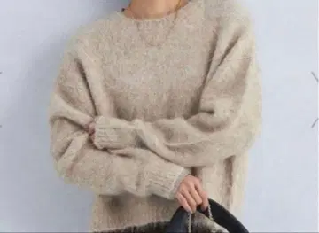 새상품급 그린 라벨 릴랙싱 알파카 혼방 니트