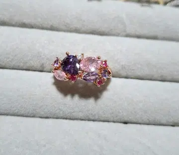 로즈 골드링 핑크 퍼플 보석 반지 13호