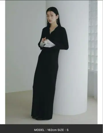 Lagunamoon 레이스 슬리브 네프 리브 니트 원피스 M