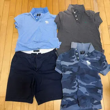 Abercrombie & Fitch 피케 셔츠 3개와 팬츠 세트