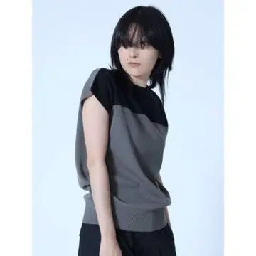 새상품 블랙 야마다야 lasud 2WAY 바이컬러 썸머 니트