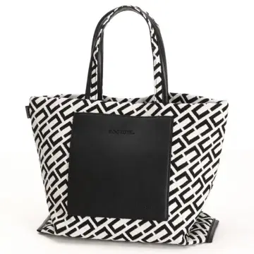 ROOTOTE LT. 자카드 모노그램 핸드백 택 포함 블랙