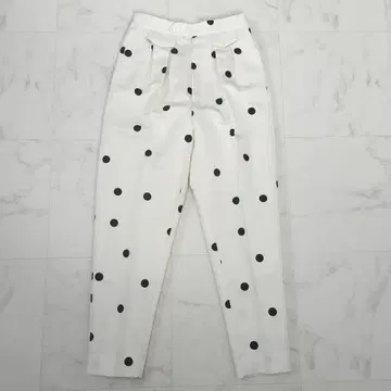 HYEON carrot pants 헤 도트 무늬 화이트 xs