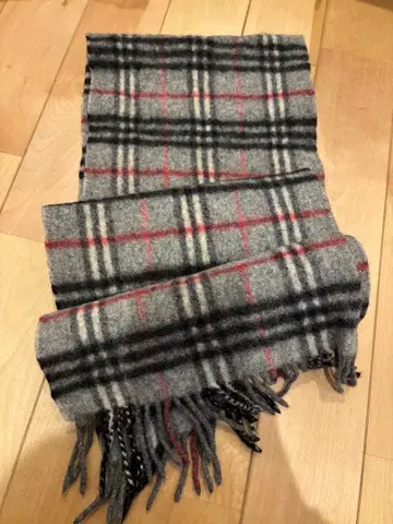 BURBERR 체크 무늬 머플러 100% 램스울