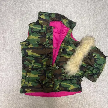 JOIE 카모 패턴 다운 베스트 새상품급