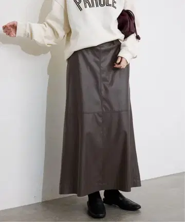 slobeiena 인조 가죽 플레어 스커트