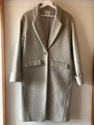 그레이 체스터 코트 울 혼방