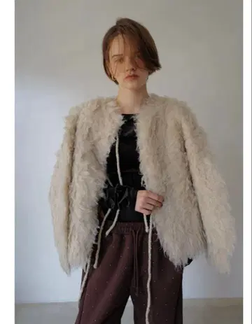 미사용 TRUNC Fluffy Ribbon Cardigan