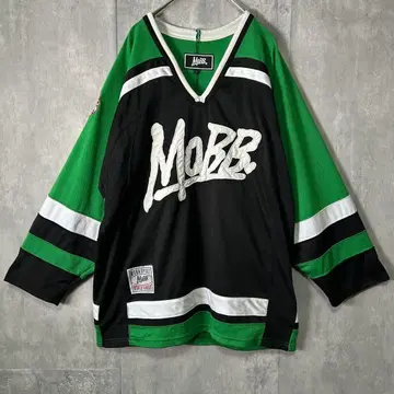 레어 MOBB 자수 로고 하키 게임 셔츠 HIPHOP B계 L