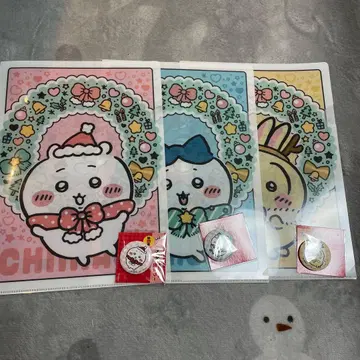 세븐일레븐 치이카와 클리어 파일 캔 거울 토끼 하치와레 세트