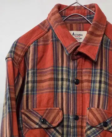 ALCARZA 체크 무늬 플란넬 셔츠 두꺼운 원단