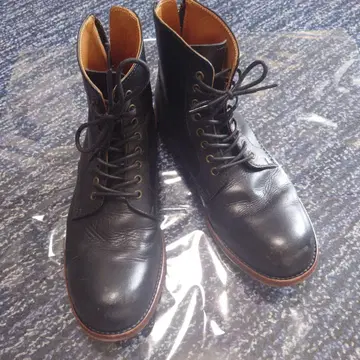 파드로네 블랙 가죽 워크 부츠