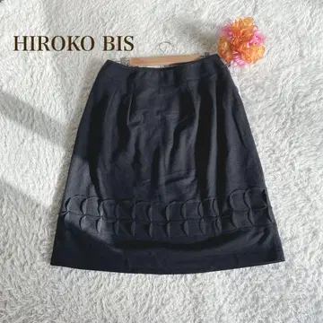 히로코비스 [ LL ] 플레어 스커트 블랙 심플 무지 코디하기 쉬운